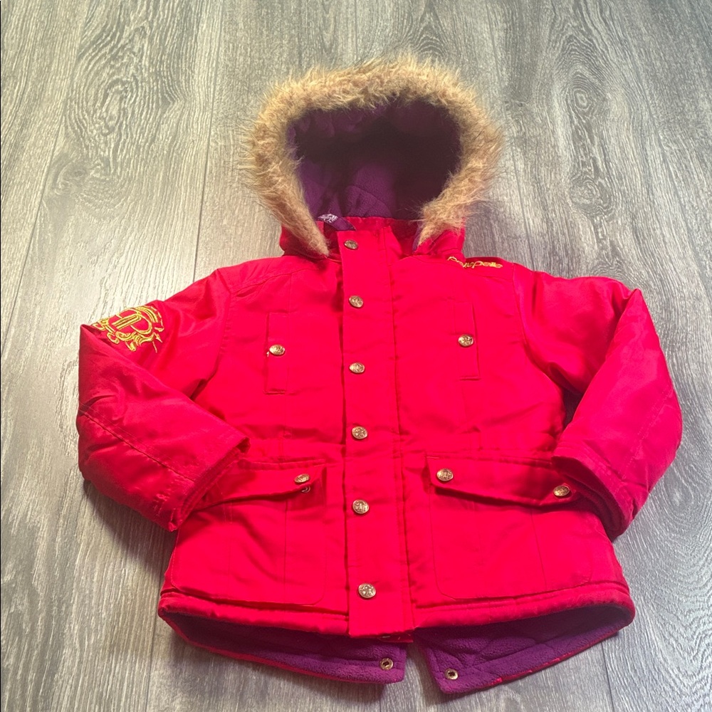 Pelle Pelle Pink Jacket with Embroidered Logo Toddler Girl Size 4